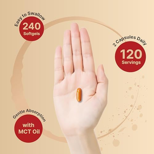 Suplemento de Cúrcuma y Curcumina con Pimienta Negra y Jengibre | 95% Curcuminoides | 240 Softgels con Aceite MCT para Mejor Absorción (Suministro - imagen 4