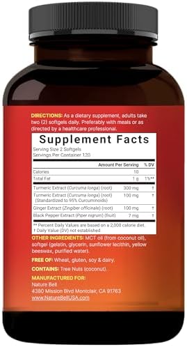 Suplemento de Cúrcuma y Curcumina con Pimienta Negra y Jengibre | 95% Curcuminoides | 240 Softgels con Aceite MCT para Mejor Absorción (Suministro - imagen 6