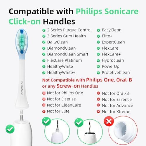 Cabezas de Repuesto DentaZotic para Control de Placa, Compatible con Philips Sonicare, 10 Piezas para Cepillos de Dientes Eléctricos Adultos, Blancas - imagen 3