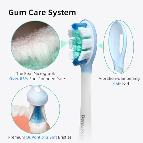 Cabezas de Repuesto DentaZotic para Control de Placa, Compatible con Philips Sonicare, 10 Piezas para Cepillos de Dientes Eléctricos Adultos, Blancas - imagen 4