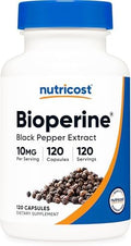 Nutricost Bioperine (Extracto de Pimienta Negra), 10mg por Porción, 120 Cápsulas - Sin Gluten - imagen 1