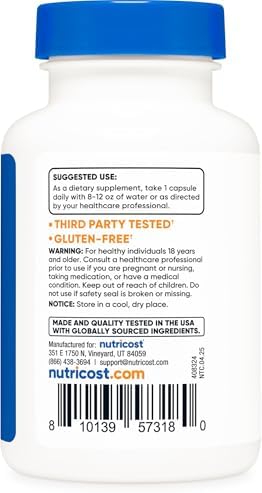 Nutricost Bioperine (Extracto de Pimienta Negra), 10mg por Porción, 120 Cápsulas - Sin Gluten - imagen 4