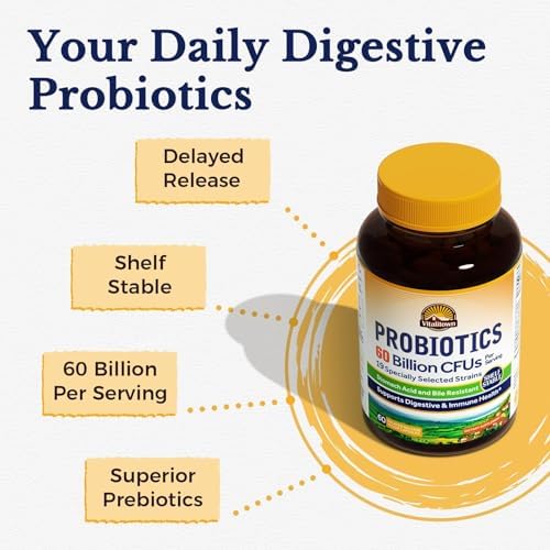 Vitalitown Probióticos + Prebióticos | 60 Mil Millones CFUs 19 Cepas | 60 Cápsulas Veganas de Liberación Retardada | Salud Digestiva e Inmunológica, - imagen 2