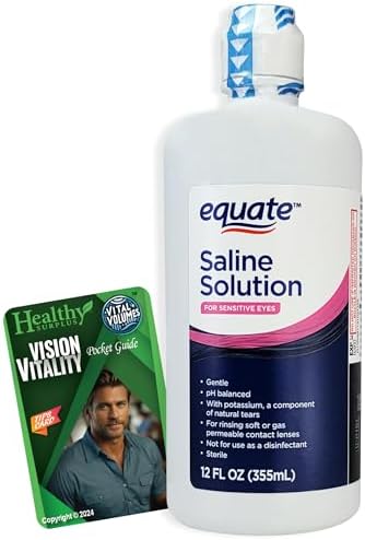 Paquete de Solución Salina Equate de 12 Oz y Tarjeta de Vitalidad Vision Vital Volumes - imagen 1