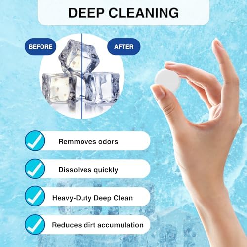 Tabletas Limpiadoras para Máquinas de Hielo Flowcheer, Desincrustante para Uso en Casa y de Mostrador, 24 Contenidos para 1 Año, Apta para la Mayoría - imagen 3