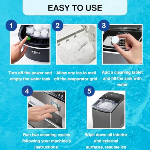 Tabletas Limpiadoras para Máquinas de Hielo Flowcheer, Desincrustante para Uso en Casa y de Mostrador, 24 Contenidos para 1 Año, Apta para la Mayoría - imagen 5