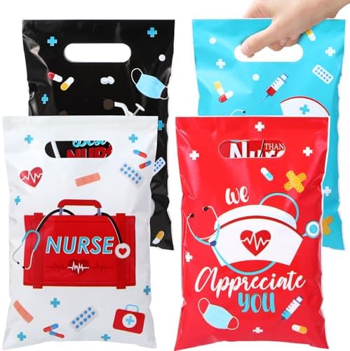 Bolsas de Regalo para Enfermeras Blosssound 48 Piezas, Bolsas de Dulces de 6.5 x 9.8 in, Agradecimiento para la Semana de Apreciación Médica - imagen 1