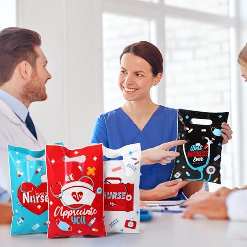 Bolsas de Regalo para Enfermeras Blosssound 48 Piezas, Bolsas de Dulces de 6.5 x 9.8 in, Agradecimiento para la Semana de Apreciación Médica - imagen 4