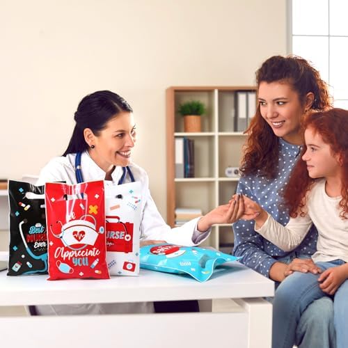 Bolsas de Regalo para Enfermeras Blosssound 48 Piezas, Bolsas de Dulces de 6.5 x 9.8 in, Agradecimiento para la Semana de Apreciación Médica - imagen 5