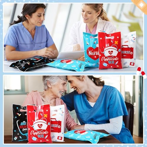 Bolsas de Regalo para Enfermeras Blosssound 48 Piezas, Bolsas de Dulces de 6.5 x 9.8 in, Agradecimiento para la Semana de Apreciación Médica - imagen 6