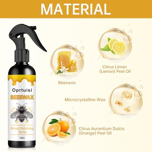 Spray Pulidor de Muebles de Cera de Abeja Natural Oprtuisi, Limpiador y Pulidor de Madera, Paquete de 2 - imagen 4