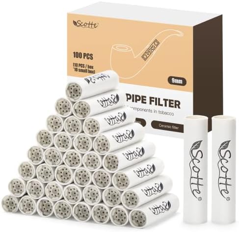 Filtros para Pipa Scotte de 9mm con Carbón Activado y Doble Tapa de Cerámica - 100 Piezas para Fumar Pipa - imagen 1