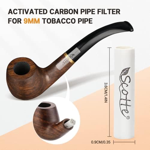 Filtros para Pipa Scotte de 9mm con Carbón Activado y Doble Tapa de Cerámica - 100 Piezas para Fumar Pipa - imagen 2