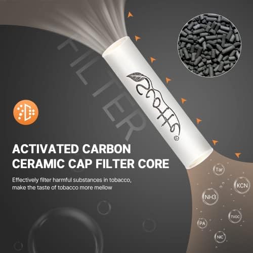 Filtros para Pipa Scotte de 9mm con Carbón Activado y Doble Tapa de Cerámica - 100 Piezas para Fumar Pipa - imagen 3