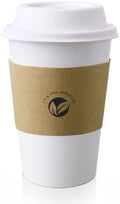 KTOB [Paquete de 50] Vasos de Papel Compostables de 16 oz con Tapas y Mangas de Kraft, Combo Ecológico para Bebidas Calientes - imagen 1