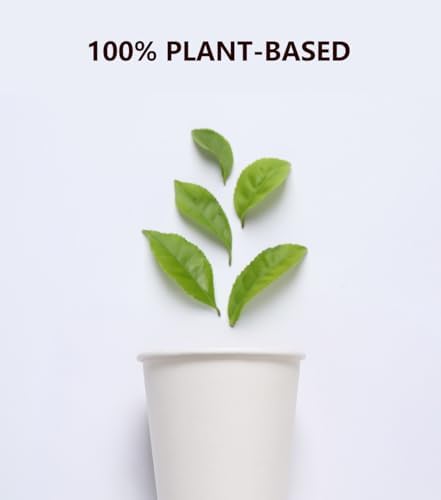 KTOB [Paquete de 50] Vasos de Papel Compostables de 16 oz con Tapas y Mangas de Kraft, Combo Ecológico para Bebidas Calientes - imagen 3