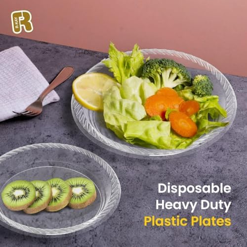 Platos Desechables R-kay de 6 Pulgadas - 200 Contenidos - Platos de Plástico Transparente para Postres y Aperitivos - Resistentes y Microondas - imagen 2
