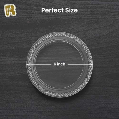 Platos Desechables R-kay de 6 Pulgadas - 200 Contenidos - Platos de Plástico Transparente para Postres y Aperitivos - Resistentes y Microondas - imagen 4