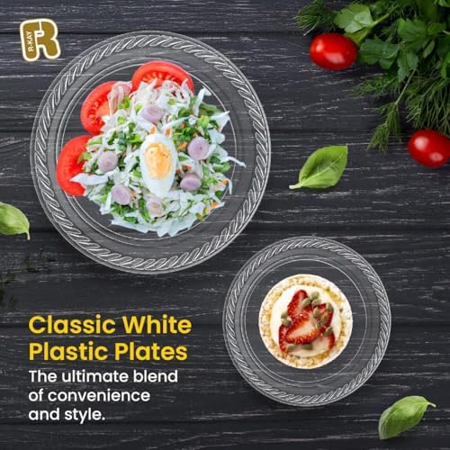 Platos Desechables R-kay de 6 Pulgadas - 200 Contenidos - Platos de Plástico Transparente para Postres y Aperitivos - Resistentes y Microondas - imagen 6