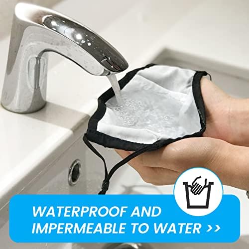 Paquete de 6 Mascarillas de Tela 3 Capas, Lavables, Reutilizables y Transpirables con Orejeras Ajustables para Mujeres y Hombres (Negro/Grey/Rojo - imagen 4