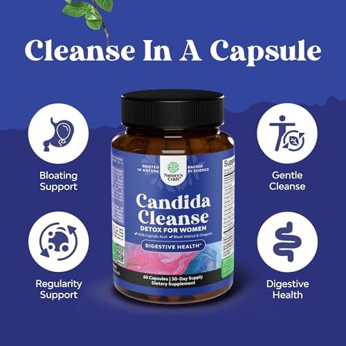 Natures Craft Detoxificación de Cuerpo para Mujeres - Limpieza Intestinal con Ácido Caprílico, Nogal Negro, Ajenjo y Orégano - 60 Cápsulas con Pre y - imagen 3