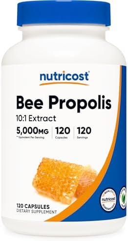 Nutricost Extracto de Propóleo de Abeja 120 Cápsulas - 120 Porciones por Botella, Suplemento Dietético Vegetariano, Libre de Gluten y GMO - imagen 1