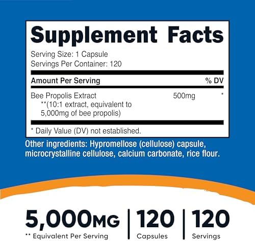 Nutricost Extracto de Propóleo de Abeja 120 Cápsulas - 120 Porciones por Botella, Suplemento Dietético Vegetariano, Libre de Gluten y GMO - imagen 2