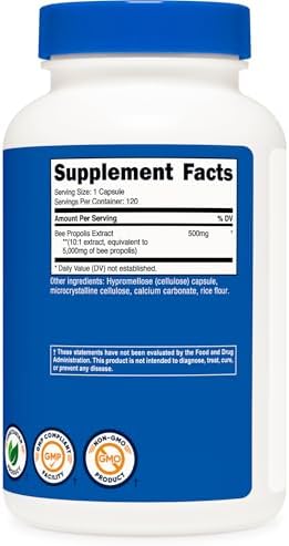 Nutricost Extracto de Propóleo de Abeja 120 Cápsulas - 120 Porciones por Botella, Suplemento Dietético Vegetariano, Libre de Gluten y GMO - imagen 5
