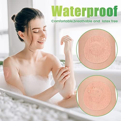PPMAK - 40 Piezas de Fundas para Sensor Libre 2/3 - Parche Adhesivo Impermeable - Cinta CGM Sin Pegamento en el Centro - Color Beige y Duradera - imagen 3
