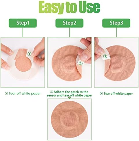 PPMAK - 40 Piezas de Fundas para Sensor Libre 2/3 - Parche Adhesivo Impermeable - Cinta CGM Sin Pegamento en el Centro - Color Beige y Duradera - imagen 5