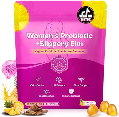 Gomitas Kaseano de Probióticos Femeninos con Olmo Resbaladizo – Apoya el pH, Flora Vaginal y Salud del Olor – Sabor Piña, 60 Unidades. - imagen 1