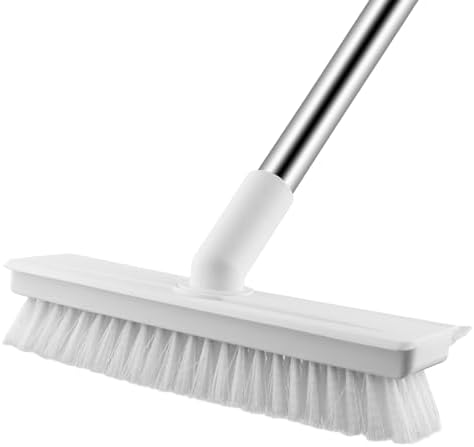 Cepillo de Piso ZHAYAO con Mango Largo, 2 en 1, Cepillo Duro para Limpiar Baños, Cocinas, Garajes y Más, Color Blanco - imagen 8