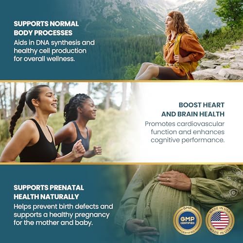 Cápsulas de Ácido Fólico Vykee Nutrition - Apoya Procesos Corporales, Salud Prenatal y Energía - Suplemento de Vitamina B9 para Mujeres - Vegano, No - imagen 3