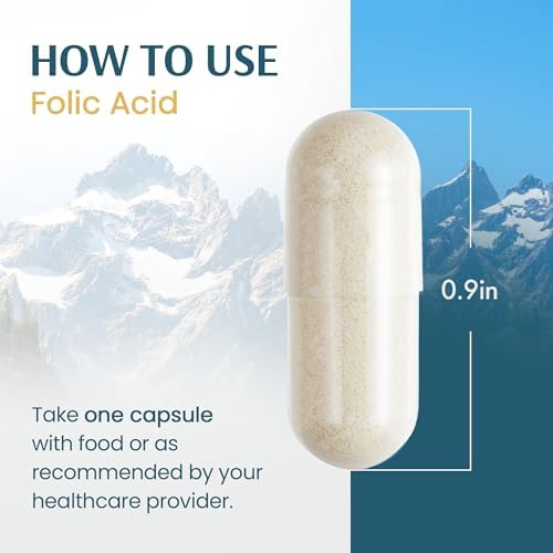 Cápsulas de Ácido Fólico Vykee Nutrition - Apoya Procesos Corporales, Salud Prenatal y Energía - Suplemento de Vitamina B9 para Mujeres - Vegano, No - imagen 5