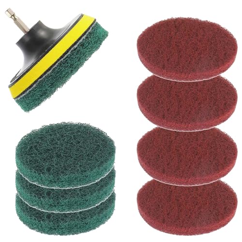 Juego de Cepillos de Limpieza EPLZON de 4 Pulgadas con 4 Almohadillas Rojas, 4 Verdes, Accesorio para Taladro y Eje Universal para Cocina y Baño - imagen 1