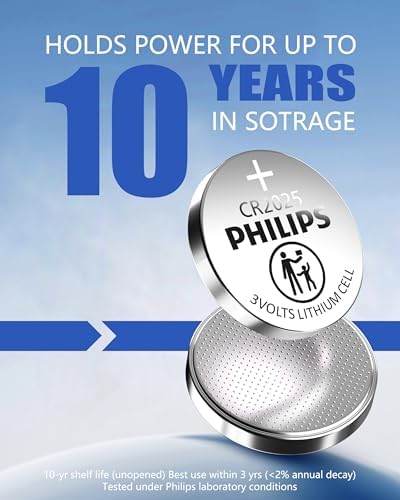 Batería de Moneda de Litio Philips CR2025 3V (Paquete de 20) | Vida Útil de 10 Años, Salida de Energía Estable, Empaque Seguro para Niños | - imagen 3