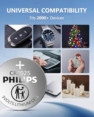 Batería de Moneda de Litio Philips CR2025 3V (Paquete de 20) | Vida Útil de 10 Años, Salida de Energía Estable, Empaque Seguro para Niños | - imagen 7