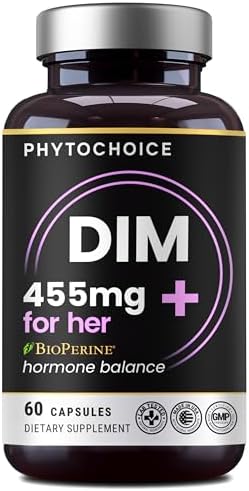 DIM para Mujeres 350mg Alta Potencia con BioPerine® y Extracto de Brócoli – Complejo Total de 455mg para Balance Hormonal, Metabolismo de Estrógenos, - imagen 1