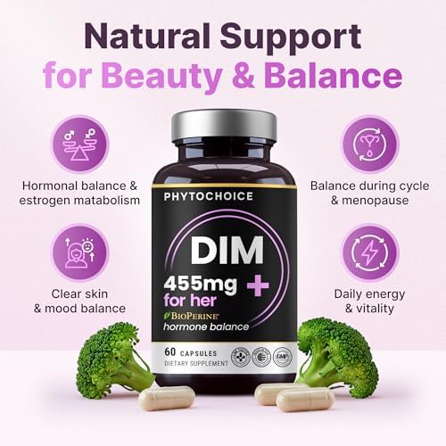 DIM para Mujeres 350mg Alta Potencia con BioPerine® y Extracto de Brócoli – Complejo Total de 455mg para Balance Hormonal, Metabolismo de Estrógenos, - imagen 2