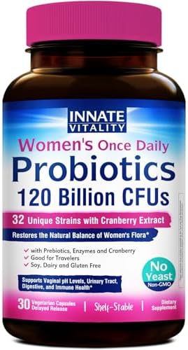 Probióticos para Mujeres Innate Vitality, 120 Mil Millones CFU, 32 Cepas Probadas, Control de Levadura, Soporte de pH Vaginal, 30 Cápsulas Veganas - imagen 1