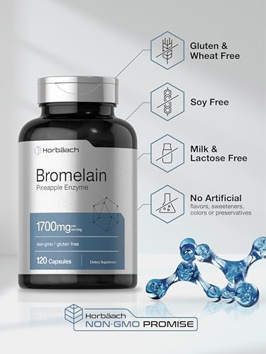 Horbäach Bromelina 1700 mg | 120 Cápsulas | Suplemento Enzimático de Piña | Apoya la Salud Digestiva | Sin OGM, Libre de Gluten - imagen 5