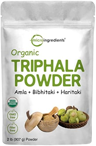 Polvo de Triphala Orgánico, 2 Libras (Amla + Haritaki + Bibhitaki) | Suplemento Herbal Adaptógeno de India, Apoya la Salud del Colon e Inmunidad | - imagen 1