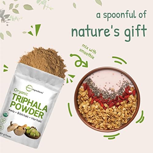 Polvo de Triphala Orgánico, 2 Libras (Amla + Haritaki + Bibhitaki) | Suplemento Herbal Adaptógeno de India, Apoya la Salud del Colon e Inmunidad | - imagen 6