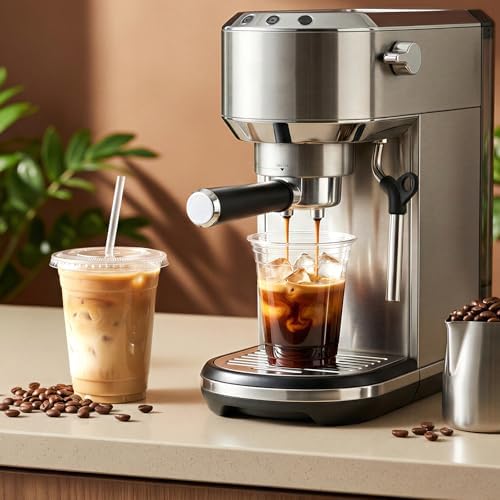 Tazas de Plástico Transparentes Glowserve de 16 oz con Tapas y Popotes - Paquete de 100 para Café Frío, Smoothies y Bebidas para Llevar - imagen 5