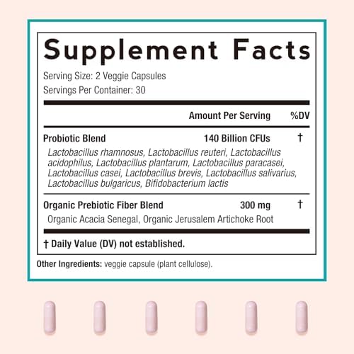 Probioticos para Mujeres Doctor's Recipes, Prebioticos y Probioticos Organicos para Salud Digestiva y Vaginal, 140 Mil Millones CFU, 10 Cepas, 60 - imagen 5