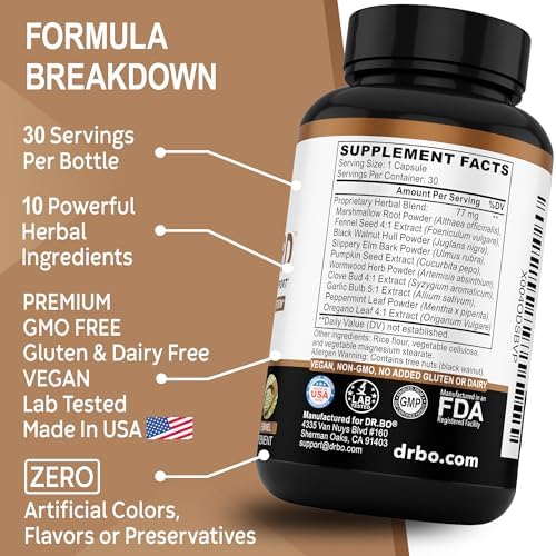 Píldoras Detox ParaGuard Cleanse - Suplemento Herbal para Intestinos con Nogal Negro, Ajenjo, Clavo y Orégano - Kit Completo para Adultos de 30 - imagen 8