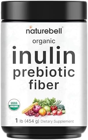 NatureBell Polvo de Fibra Prebiótica de Inulina Orgánica, 1lb | Fuente Natural de Raíz de Achicoria – Se Mezcla Fácilmente con Café o Batidos – - imagen 1