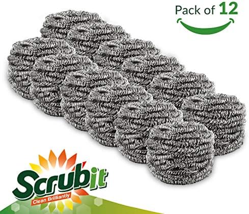 Paquete de 12 Estropajos de Acero Inoxidable Scrub It – Almohadillas de Lana de Acero para Trastes, Ollas, Sartenes y Hornos. Limpieza Eficaz en la - imagen 6