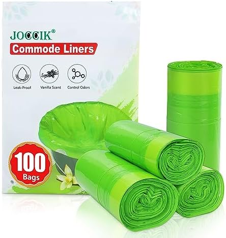 Forros desechables para inodoro portátil con aroma a vainilla, 100 piezas, ajuste universal para la mayoría de sillas de baño estándar. - imagen 6