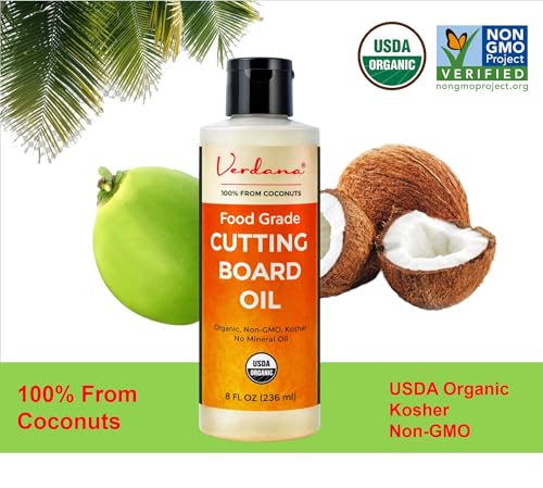 Aceite para Tabla de Cortar de Grado Alimenticio Verdana – Alternativa Orgánica a Base de Coco, Seguro para Alimentos, 8 fl oz - imagen 3
